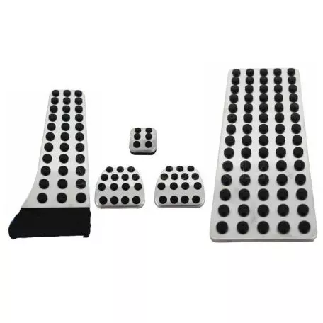 Πεντάλ Αλουμινίου Κουμπωτά Και Footrest Για Mercedes-Benz W204 07-14 / W211 02-09 / GLK 08-15 Μη Αυτόματο Σετ 5 Τεμάχια KPMB02 