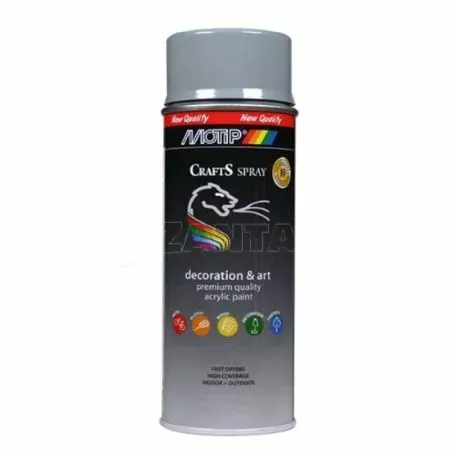 Σπρέι Βαφής Ακριλυκό Γκρι Ασημί Motip Crafts RΑL 7001 400ml 