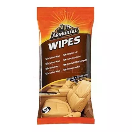 Υγρά Μαντηλάκια Για Δέρμα Leather Flow Wipes Armor All 20 Τεμάχια 