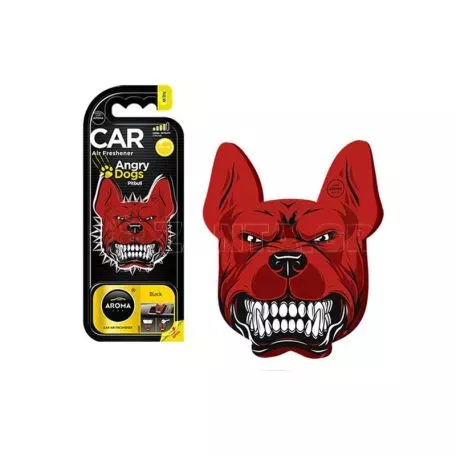 Αρωματικό Αυτοκινήτου Κρεμαστό Angry Dogs Pitbull Aroma Με Άρωμα Black 