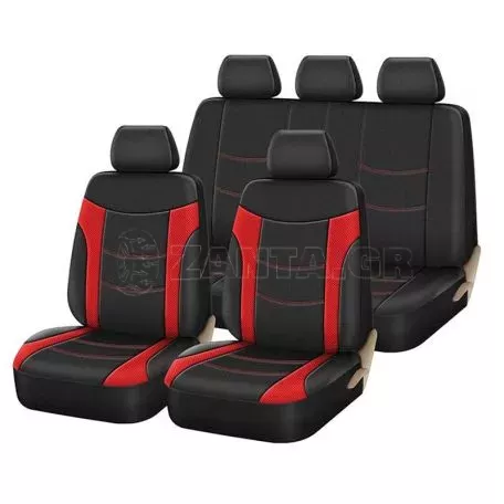 Καλύμματα Υφασμάτινα Super Sport All In One Μαύρο/Κόκκινο Σετ Εμπρός-Πίσω 11 Τεμάχια 