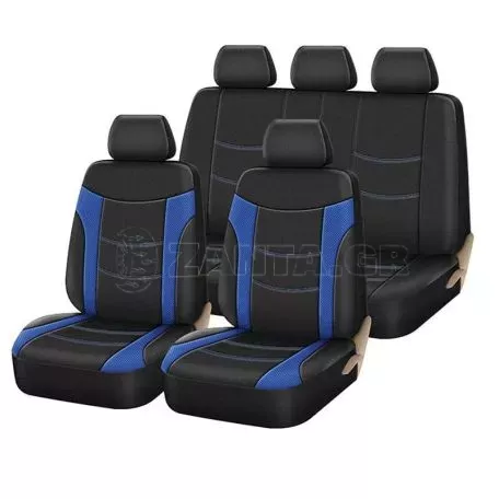 Καλύμματα Υφασμάτινα Super Sport All In One Μαύρο/Μπλε Σετ Εμπρός-Πίσω 11 Τεμάχια 