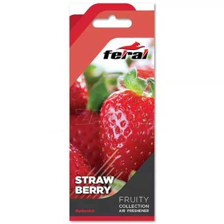 Αρωματικό Αυτοκινήτου Κρεμαστό Feral Fruity Collection Φράουλα 