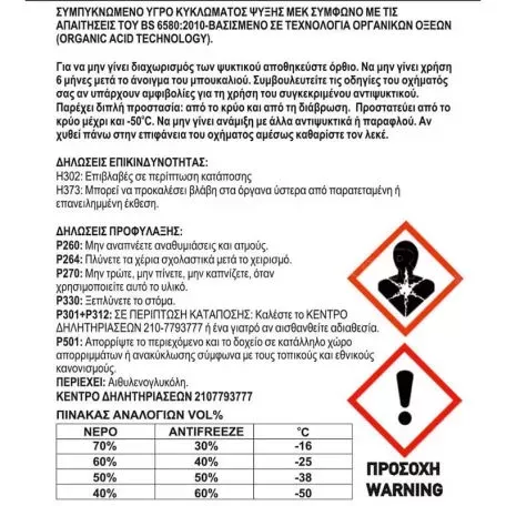 Αντιψυκτικό - Αντιπηκτικό Υγρό Ψήξης Μηχανής G12 Feral  1L 