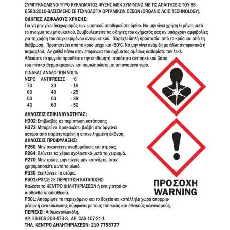 Αντιψυκτικό - Αντιπηκτικό Υγρό Ψήξης Μηχανής Feral Υγρό 1L 