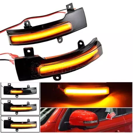 Φλας Καθρέπτη Για Citroen C4 Air Cross 12-15 / Mitsubishi ASX 10-14, L200 05-15, Pajero, Pajero Sport 08+, Outlander 12+ / Peugeot 4008 12-17 Dynamic Led Canbus Μαύρο 2 Τεμάχια 