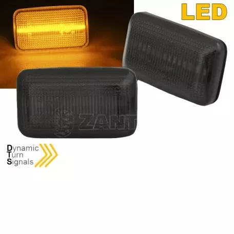 Πλαϊνά Φλας Φτερού Για VW Golf 1 / 2 74-91 / Jetta 84-91 / Corrado 88-95 Led Dynamic Φιμέ 2 Τεμάχια 