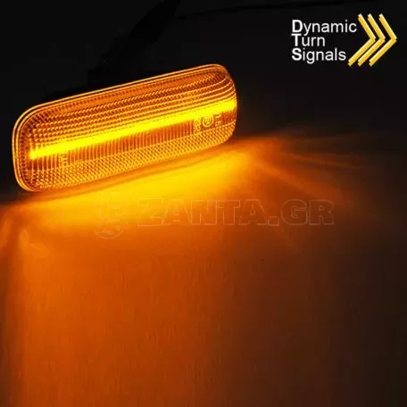 Πλαϊνά Φλας Φτερού Για Mercedes-Benz ML W163 98-02 Led Dynamic Φιμέ 2 Τεμάχια 