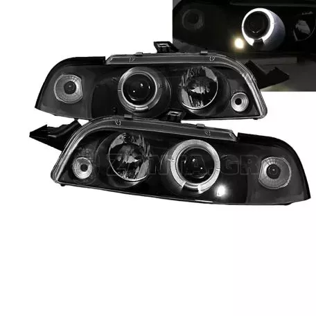 Μπροστινά Φανάρια Set Για Fiat Punto 93-99 Angel Eyes Μαύρα H1/H1 Sonar 