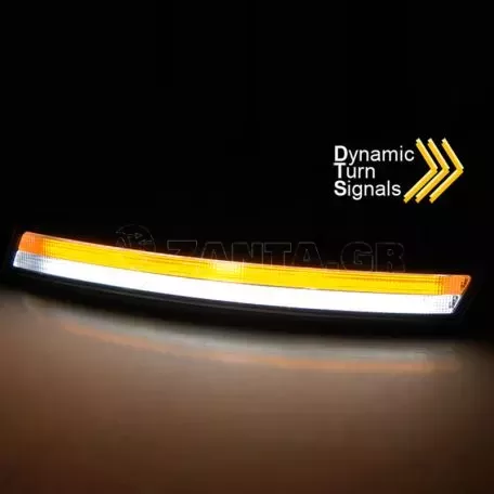 Μπροστινά Φλας Για Vw New Beetle 06-11 Με Dynamic Led Φλας & Tube DRL Φιμέ 2 Τεμάχια Vinstar 