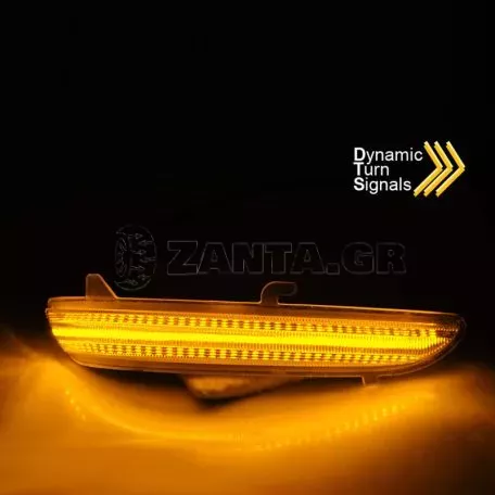 Φλας Καθρέπτη Για Citroen C3 16+ , C4 Cactus 18+ , Opel Corsa F 19+ , Peugeot 208 12-20 , 2008 13-20 Dynamic Led Canbus Άσπρα 2 Τεμάχια 