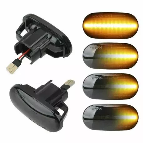 Πλαϊνά Φλας Φτερού Για Honda Civic 92-95 / CRX Del Sol 92-97 Led Dynamic Φιμέ 2 Τεμάχια 