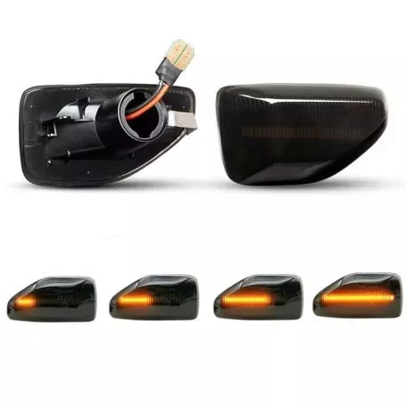 Πλαϊνά Φλας Φτερού Για Dacia Sandero 12+ / Duster 17+ / Logan 12+ Led Dynamic Φιμέ 2 Τεμάχια 
