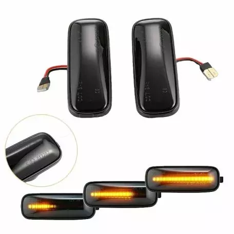 Πλαϊνά Φλας Φτερού Για Honda Civic 95-01 / Prelude 92-97 Led Dynamic Φιμέ 2 Τεμάχια 