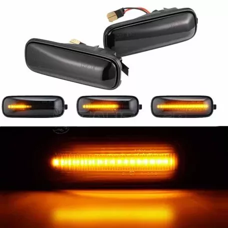 Πλαϊνά Φλας Φτερού Για Honda Civic 95-01 / Prelude 92-97 Led Dynamic Φιμέ 2 Τεμάχια 
