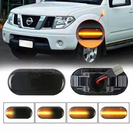 Πλαϊνά Φλας Φτερού Για Nissan Navara / Pathfinder / Micra / Note / Qashqai / X-Trail / Tiida / 350Z Led Dynamic Φιμέ 2 Τεμάχια 