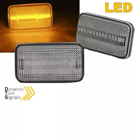 Πλαϊνά Φλας Φτερού Για VW Golf 1 / 2 74-91 / Jetta 84-91 / Corrado 88-95 Led Dynamic Λευκά 2 Τεμάχια 