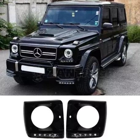 Μασκάκια Φαναριών Με DRL Για Mercedes-Benz G-Class W461/W463 90-15 G55/G65 Amg 4 Τεμάχια 
