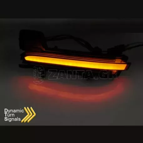 Φλας Καθρέπτη Για Skoda Kodiaq 16+ / Karoq 17+ Black (Vehicles Without Rear View Camera) Dynamic Led Φιμέ 2 Τεμάχια 