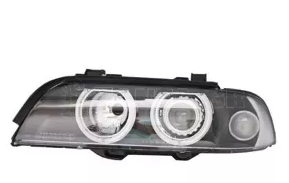 Φανάρια εμπρός angel eyes για BMW E39 (1995-2000) - μαύρα , χειρ.ρύθμιση , χωρίς λάμπες (Η7) - σετ 2τμχ. 