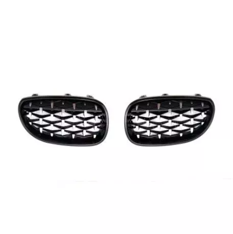 Μάσκα για BMW E60 (2003-2010) - μαύρη / χρωμιού Diamond design - 2τμχ. 