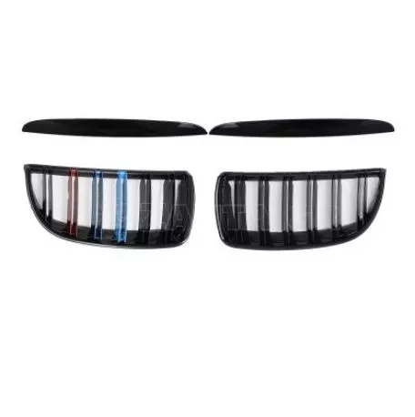 Καρδιές μάσκας για BMW E90 με διπλή γρίλια (2005-2008) - tri color - 2τμχ. 