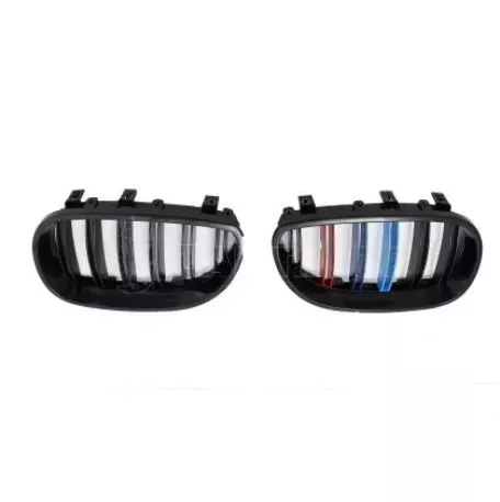 Καρδιές μάσκας για BMW E60 με διπλή γρίλια (2005-2010) - tri color - 2τμχ. 