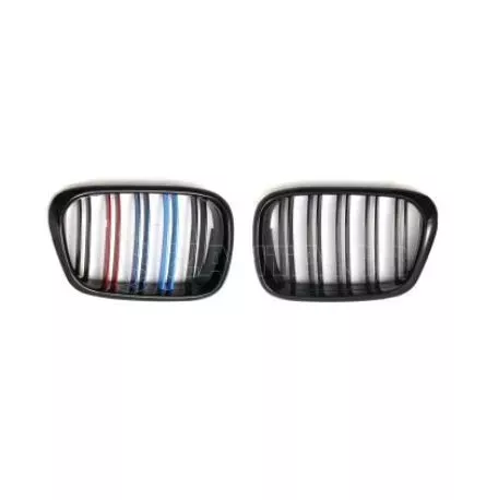 Καρδιές μάσκας για BMW E39 (1995-2003) με διπλή γρίλια - tri color - 2τμχ. 