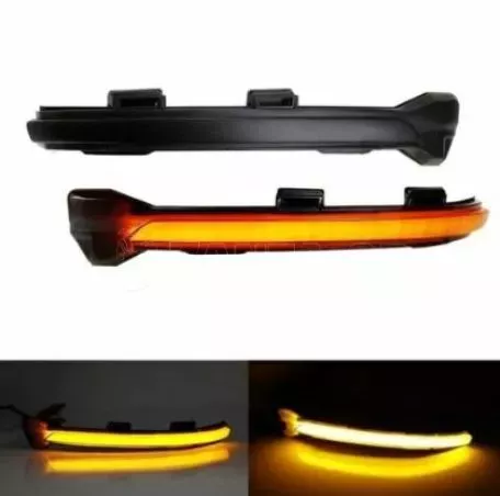 Τρεχούμενα led φλας για καθρέφτες για Skoda Fabia (2014+), Rapid (2012+) / Seat Toledo (2012+) - φιμέ με τρεχούμενο φλας - σετ 2τμχ. 