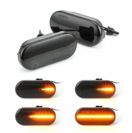 Led φλας φτερού για Mazda 2, 3, 5 (2003-2010), MPV (2003-2006) - φιμέ με τρεχούμενο φλας - σετ 2τμχ. 