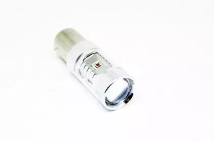 Led λάμπα BA15S με 6 x 5W CREE led και προτζέκτορα διπλού φωτισμού κόκκινη - 1τμχ. 
