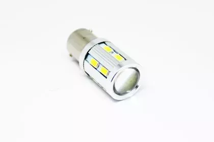 Led λάμπα BA15S με 16 ultra bright led και προτζέκτορα μονού φωτισμού λευκή - 1τμχ. 