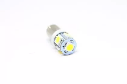 Led λάμπα τύπου BA9 με 5 SMD led 5000K εκ διαμέτρου αντίθετα - 1τμχ. 