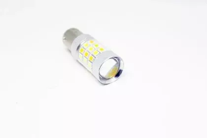Led λάμπα BAY15D με 42 led και προτζέκτορα - συνδυαστική για φλας και φώτα ημέρας - 1τμχ. 