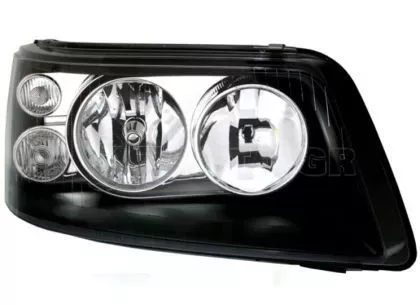 Φανάρια εμπρός για Vw Transporter T5 (2003-2009) - μαύρα , με λάμπες (Η1) - σετ 2τμχ. 