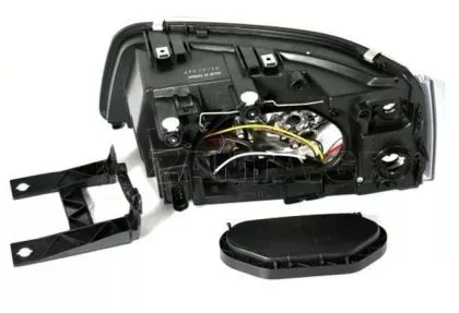 Φανάρια εμπρός για Vw Transporter T5 (2003-2009) - μαύρα , με λάμπες (Η1) - σετ 2τμχ. 