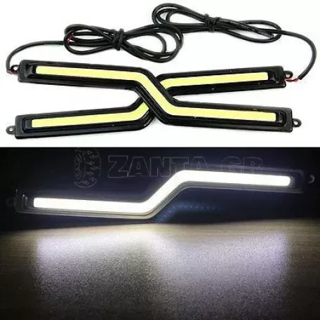 Universal led φώτα  COB 18CM 12W - μαύρο κελυφος - 2τμχ. 