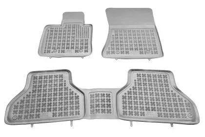 Λαστιχένια πατάκια Rezaw Plast για BMW X5 E70 (2007-2013) / X6 E71 (2008-2014) - τύπου σκαφάκι - γκρι - 3τμχ.