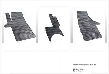 Λαστιχένια πατάκια Frogum για VW Transporter T5 T6 (2003+) - 3 θέσιο - 3τμχ. 