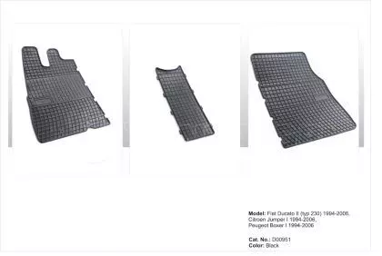 Λαστιχένια πατάκια Frogum για FIAT Ducato / PEUGEOT Boxer / CITROEN Jumper (1994-2007) - 3τμχ. 