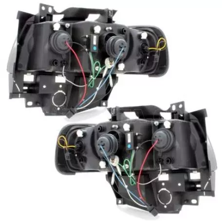 Φανάρια εμπρός angel eyes για Vw Transporter T5 (2003-2009) - μαύρα , χωρίς λάμπες (Η7) - σετ 2τμχ. 