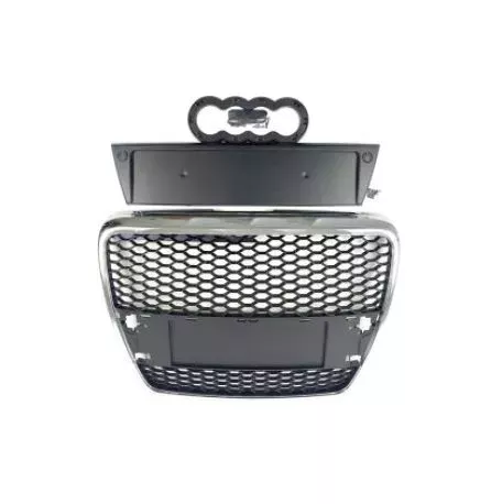 Μάσκα χωρίς σήμα για Audi A6 C6 (2004-2008) - με πλαίσιο χρωμίου  RS Look 