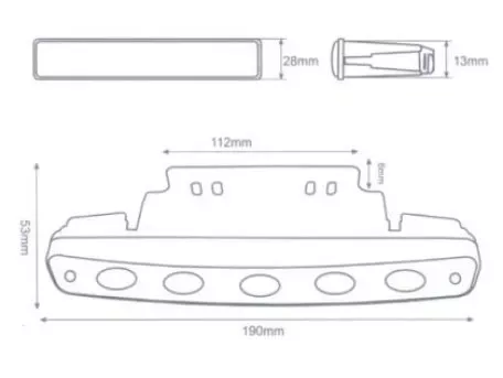 Universal led φώτα με 5 led x 1W - 2τμχ. 