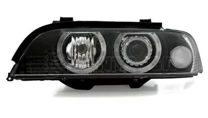 Φανάρια εμπρός angel eyes για BMW E39 (1995-2003) - μαύρα , χωρίς λάμπες (Η7) - σετ 2τμχ.