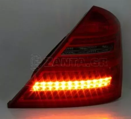 Πίσω φανάρια led για Mercedes W221 S-class (2005-2011) - φιμέ φλας - σετ 2τμχ. 
