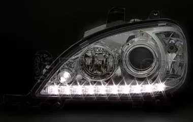 Φανάρια εμπρός led για Mercedes ML W163 (2002-2005) , χωρίς λάμπες (Η7) - σετ 2τμχ. 