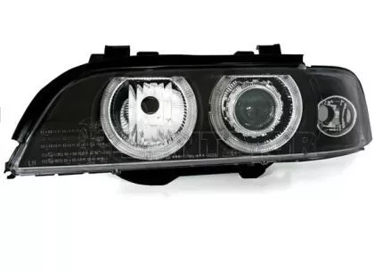 Φανάρια εμπρός angel eyes για BMW E39 (1995-2000) - μαύρα , χωρίς λάμπες (Η7/D2S) - σετ 2τμχ.