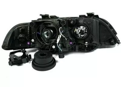 Φανάρια εμπρός angel eyes για BMW E39 (1995-2000) - μαύρα , χωρίς λάμπες (Η7/D2S) - σετ 2τμχ. 