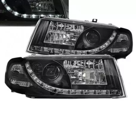 Μπροστινά Φανάρια Set Για Skoda Octavia 1U 00-10 DRL Μαύρα H1/H1/H7 Sonar 