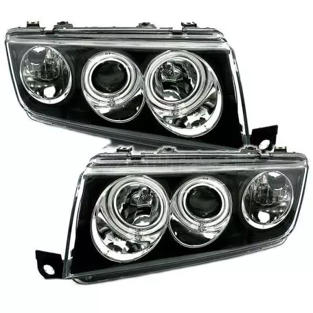 Μπροστινά Φανάρια Set Για Skoda Fabia 6Y 99-07 ccfl Angel Eyes Μαύρα H1/H1 Eagle Eyes 